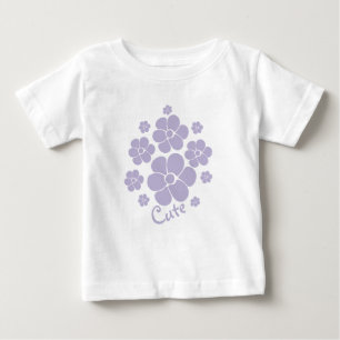 花柄かわいい – 紫 ベビーTシャツ