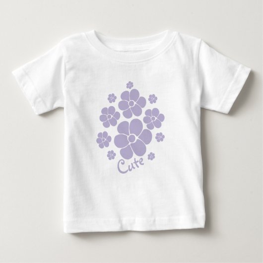 花柄かわいい – 紫 ベビーTシャツ (正面)