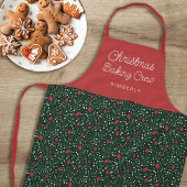 花柄かわいらしクリスマスベーキングクルー |名前 エプロン