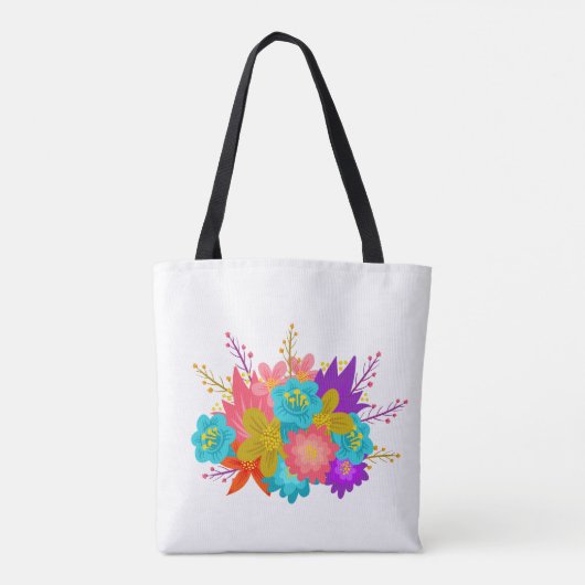 花柄が付いているパーソナライズな結婚式のトートバック トートバッグ (裏面)