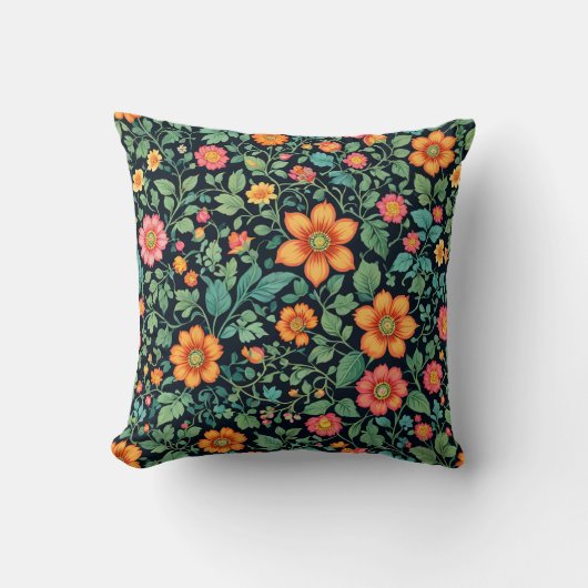 花柄だ クッション (正面)