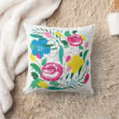 花柄とカラフル花束。 クッション (ブランケット)