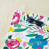 花柄とカラフル花束。 ビーチタオル (インサイチュ)