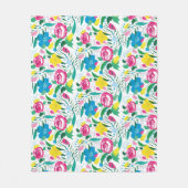 花柄とカラフル花束。 フリースブランケット (正面)