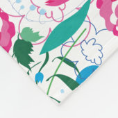 花柄とカラフル花束。 フリースブランケット (角)