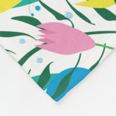 花柄とカラフル花束。 フリースブランケット (角)