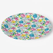 花柄とカラフル花束。 ペーパープレート (アングル)