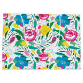 花柄とカラフル花束。 ラージペーパーバッグ (裏面)