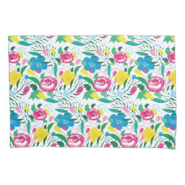 花柄とカラフル花束。 枕カバー