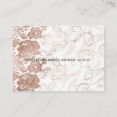 花柄とレースのウェディングシャワーラッフルチケット エンクロージャーカード (裏面)