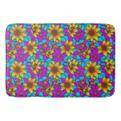 花柄と抽象芸術ラインアート10 - Bathmat バスマット (正面)