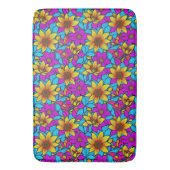 花柄と抽象芸術ラインアート10 - Bathmat バスマット (正面縦)