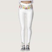 花柄によって刺繍されるlegging レギンス (正面)