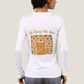花柄のかわいいキャラクター猫 トライブレンドＴシャツ (背面)