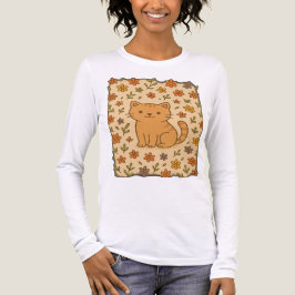 花柄のかわいいキャラクター猫 トライブレンドＴシャツ