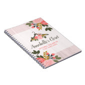 花柄のばら色のハンガーの戸棚のファッションのブティック ノートブック (右側)