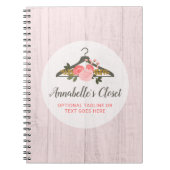 花柄のばら色のハンガーの戸棚のファッションのブティック ノートブック (正面)