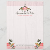 花柄のばら色のハンガーの戸棚のファッションのブティック レターヘッド (正面)