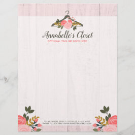 花柄のばら色のハンガーの戸棚のファッションのブティック レターヘッド