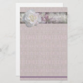 花柄のばら色の文房具 便箋 (正面/裏面)