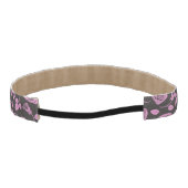 花柄のばら色の背景 アスレチックヘッドバンド (裏面)