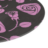 花柄のばら色の背景 カッティングボード (角)