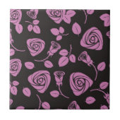 花柄のばら色の背景 タイル (正面)