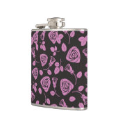 花柄のばら色の背景 フラスク (左)