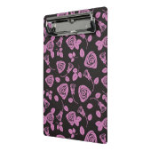 花柄のばら色の背景 ミニクリップボード (アングル2)