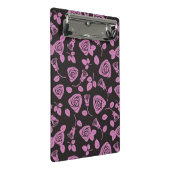 花柄のばら色の背景 ミニクリップボード (アングル)