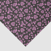 花柄のばら色の背景 薄葉紙 (詳細)