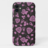 花柄のばら色の背景 Case-Mate iPhoneケース (裏面)