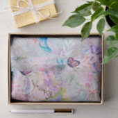 花柄のばら色の金ゴールドによってDecoupageは鳥の蝶が開花します 薄葉紙 (ギフト)