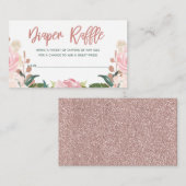 花柄のばら色の金ゴールドのベビーシャワーのおむつのラッフルの挿入物 エンクロージャーカード (正面/裏面)