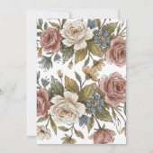 花柄のアパラオサ馬の女の子の誕生日カード 招待状 (裏面)