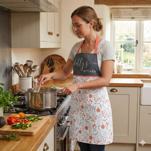 花柄のオールプリントエプロン エプロン