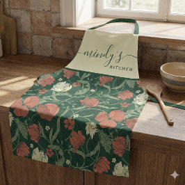 花柄のオールプリントエプロン エプロン