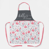 花柄のオールプリントエプロン エプロン (正面)