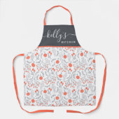 花柄のオールプリントエプロン エプロン (正面)