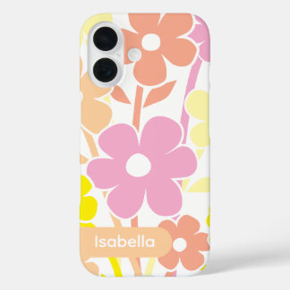 花柄のカラフルなデザインがおしゃれなiPhoneケース iPhone 16ケース