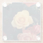 花柄のガラスコースター ガラスコースター (裏面)