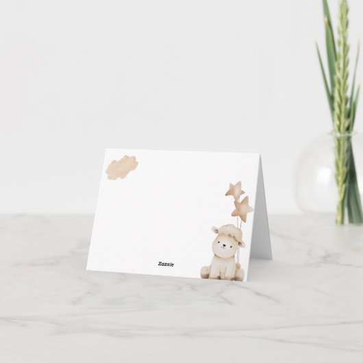 花柄のクラドル折り サンクスカード サンキューカード (裏面)