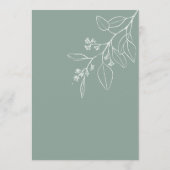 花柄のサググリーン結婚式メニュー メニュー (裏面)