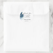 花柄のサンキューステッカー ラウンドシール (バッグ)