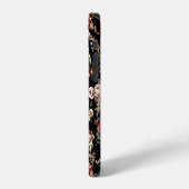 花柄のシームレス背景: 花のパターン iPhoneケース (左側面)