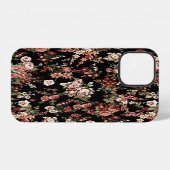 花柄のシームレス背景: 花のパターン iPhoneケース (裏面横)