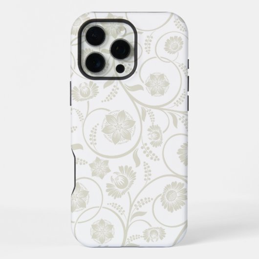 花柄のシームレス背景 iPhoneケース (裏面)
