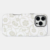 花柄のシームレス背景 iPhoneケース (裏面横)