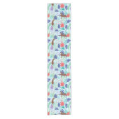 花柄のジャングルの葉猫たち ショートテーブルランナー (正面)