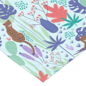 花柄のジャングルの葉猫たち ショートテーブルランナー (コーナー)